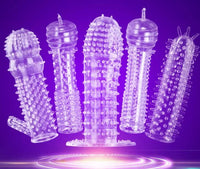 BOSS SLEEVE Tırtık Kabartmalı Güçlü Uyarıcı Şeffaf Penis Kılıfı - Type D