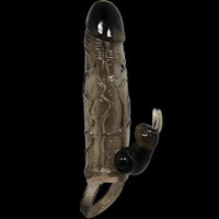 BRAVE MAN Uzatmalı Klitoris ve G-Spot Uyarıcı Titreşimli 2 in 1 Silikon Penis Kılıfı