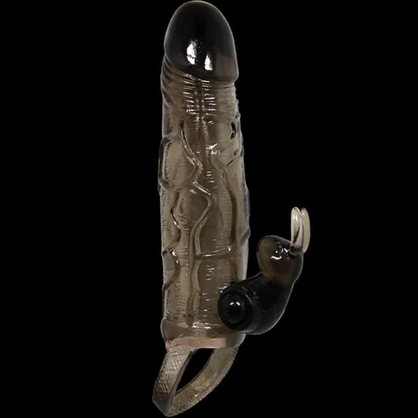 BRAVE MAN Uzatmalı Klitoris ve G-Spot Uyarıcı Titreşimli 2 in 1 Silikon Penis Kılıfı
