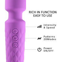 Bükülebilir Başlıklı Wand Vibratör Mor