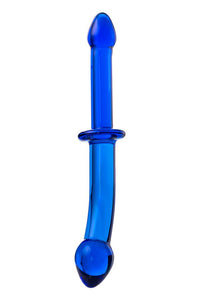 Sexus Glass Çift Taraflı Cam Dildo – Mavi, 25 cm