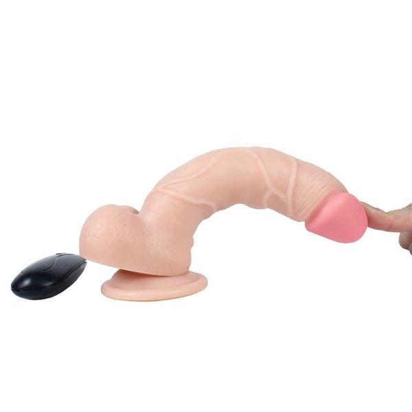 Canavar 21 CM Gerçekçi Dokulu Damarlı Kalın Vantuzlu Titreşimli Dildo Realistik Penis
