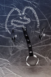 Metal Meme Kelepçesi & Penis Halkası Set – Gümüş, 60 cm