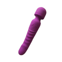 Isıtmalı Çift Titreşim Motorlu Klitoris ve G Nokta Wand Orgazm Vibratör Mor