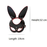 Fantezi Deri Tavşan Maske Kırmızı