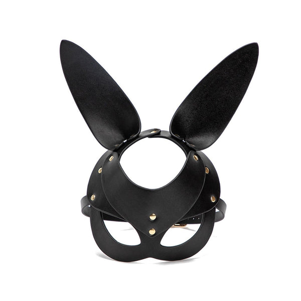 Fantezi Deri Tavşan Maske Siyah