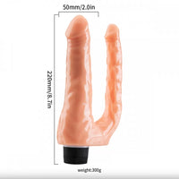 Double Penis Çift Taraflı Realistik Dokulu Titreşimli Dildo Vibratör Penis