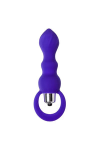 Düzgün Vücutlu Boğumlu Titreşimli Silikon Anal Plug Tıkaç 14 Cm Mor 