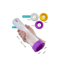 20 CM Electric Vacum Pump Usb Şarjlı Yedek Başlıklı Otomatik Vakumlu Penis Pompası Beyaz
