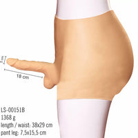 Giyilebilir Şort Model Full Realistik 18 CM Süper Panty Strapon Dildo Penis