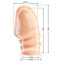 Kalınlaştırıcı Uzatmalı Penis Kılıfı – Ten Rengi, 7 cm, Lateks
