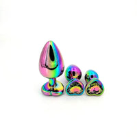 Kalp Şekline Pride Mücevheratlı Metal Anal Plug Anal Seks Alıştırma Seti