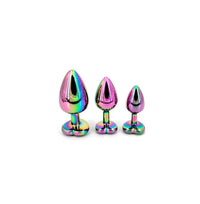 Kalp Şekline Pride Mücevheratlı Metal Anal Plug Anal Seks Alıştırma Seti