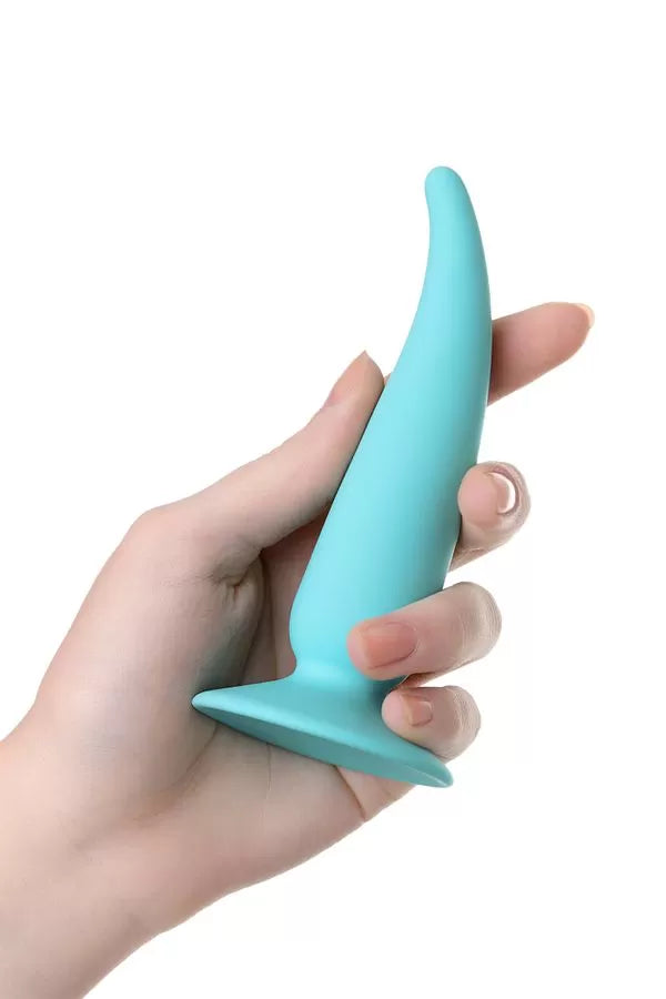 Kaprisli Sivri İnce Uçlu Vantuzlu Silikon Anal Plug Tıkaç Su Yeşili 