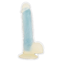 Karanlıkta Parlayan Dildo Ultra Realistik Yapay Penis Vibrator Mavi