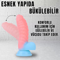 Karanlıkta Parlayan Tırtıklı Dildo Ultra Yumuşak Realistik Yapay Penis Dildo