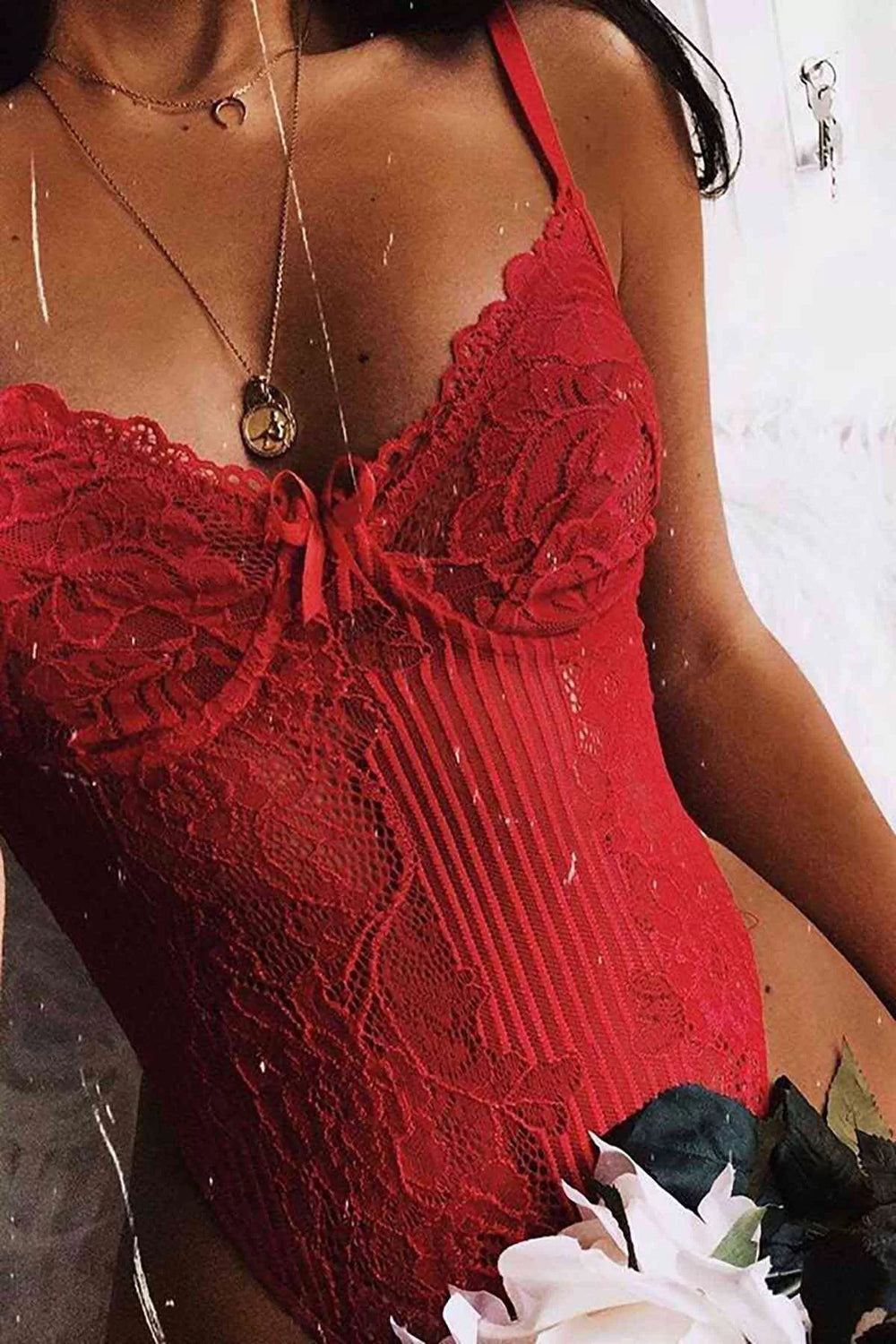 Kırmızı Fantazi Sexy Body Babydoll İç giyim