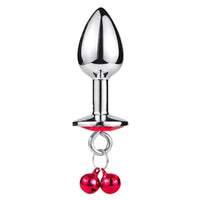 Kırmızı Taşlı Zilli Metal Anal Plug Tıkaç