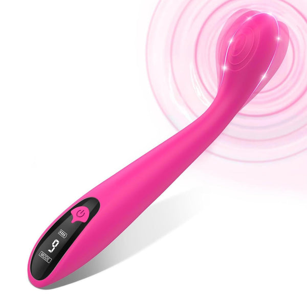 Dijital Göstergeli Bükülebilir Parmak Şekillendirici Klitoris Uyarıcılı G Spot Lüx Vibratör Pembe