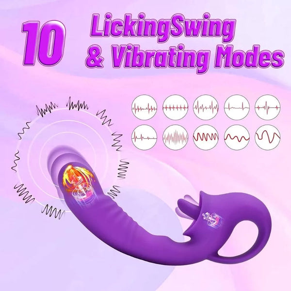 Klitoris ve G Spot Uyarıcı Hareketli Orgazm Dil Vibratör