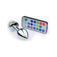 Led Işıklı Kumandalı Orta Boy Metal Anal Plug Anal Tıkaç 