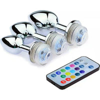 Led Işıklı Kumandalı Orta Boy Metal Anal Plug Anal Tıkaç 