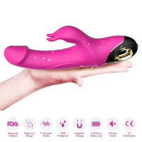 Manyetik Şarjlı Klitoris ve G Spot Uyarıcı 360° Rotasyonlu Rabbit Vibratör