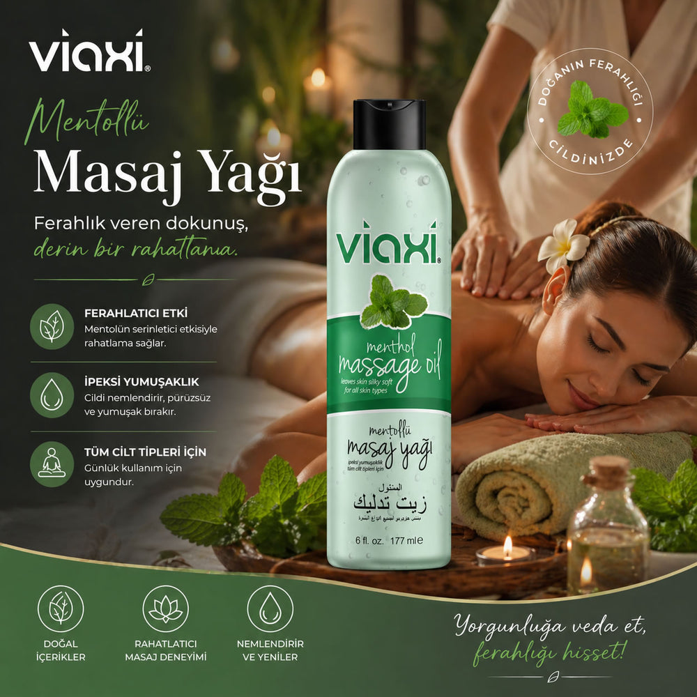 Viaxi Mentöllü Masaj Yağı | Serinletici & Ferahlatıcı | 177ml