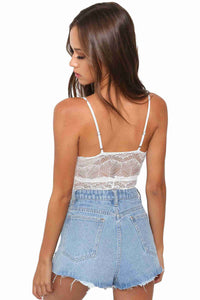 Aşk Lingerie Fantazi Dantel İşlemeli Beyaz Body Gecelik