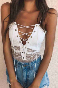 Aşk Lingerie Fantazi Dantel İşlemeli Beyaz Body Gecelik