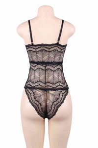 Fantezi Dantelli İşlemeli Siyah Body Gecelik