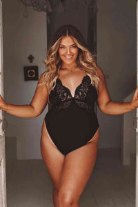 Fantazi Özel Tasarım Dantelli Body Gecelik Siyah