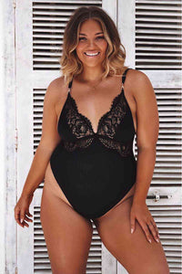 Fantazi Özel Tasarım Dantelli Body Gecelik Siyah