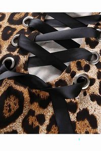 Sırt Detaylı Leopar Body Gecelik iç giyim Leopar Renkli