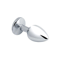 Metal Elmas Taşlı Anal Plug Rose Küçük Boy