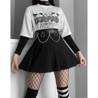 Metal Halkalı Zincir Detaylı Gotik Harness Kemer