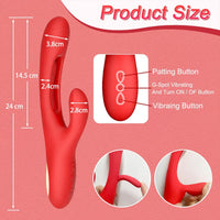 Modern 3 Modlu Rabbit Vibratör Kırmızı – G Noktası & Klitoral Uyarım, Çok Fonksiyonlu Sessiz Titreşimli Vibrator