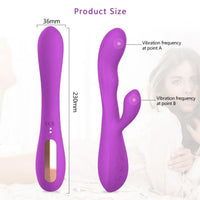 Uyarıcılı Rabbit Vibratör Mor – G Noktası & Klitoral Çift Uyarım, Güçlü Titreşimli Şarjlı Vibrator