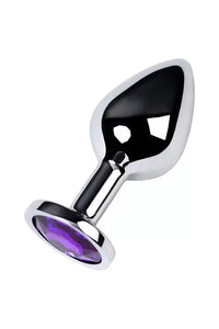 Mor Metal Taşlı Özel Mücevheratlı Orta Boy Metal Anal Plug Tıkaç