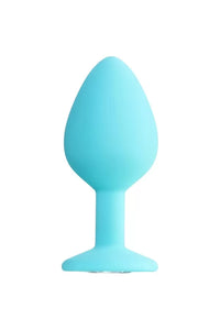Muhteşem Mücevheratlı Silikon Anal Plug Su Yeşili 8 Cm