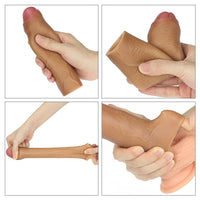 Nature Extender Sünnetsiz Ultra Gerçekçi 4.5 CM Dolgulu Premium Dokulu Melez Penis Kılıfı