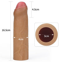 Nature Extender Sünnetsiz Ultra Gerçekçi 4.5 CM Dolgulu Premium Dokulu Melez Penis Kılıfı