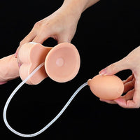 Orgazm Özellikli Boşalabilen 22,5 CM Yumuşak Ten Dokulu Vantuzlu Dildo Penis