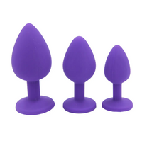 Özel Mücevher Taşlı Pürüzsüz Anal Plug Seti 