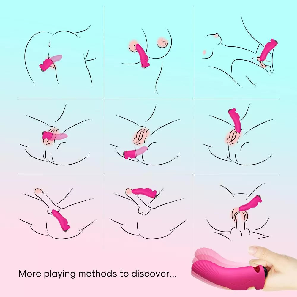 Pembe Şarjlı G Nokta ve Klitoris Uyarıcı Parmağa Takılabilir Mini Vibratör