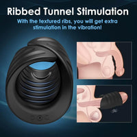 Telefon Kontrollü Ribbed Tunnel Titreşimli Stroker Mastürbatör