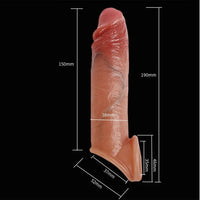 Özel Üretim Sıvı Destekli Özel Hissiyatlı Silikon  Penis Kılıfı 19 cm