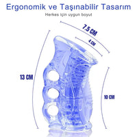 Penis Eğitim Mastürbatörü İki Tarafı Açık Uçlu Tırtıklı Stroker