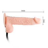 19 CM Pompalı Büyüyen Titreşimli Realistik Penis Vakumlu Anal & Vajinal Uyumlu Vantuzlu Dildo