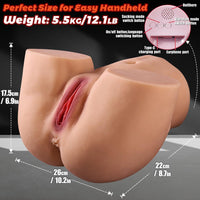 Şarjlı Sesli İleri Geri Hareketli Emiş ve Titreşimli Realistik Kalça Suni Vajina – 5.5 KG Otomatik Mastürbatör (Premium Model)